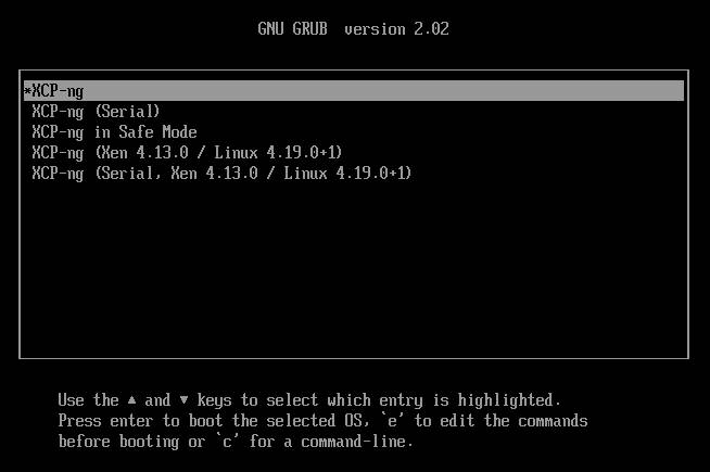 GRUB menu