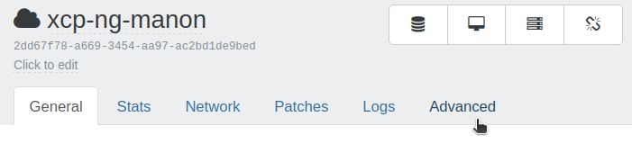 Advanced tab of the pool view