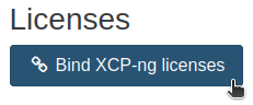 Bind XCP-ng licenses button