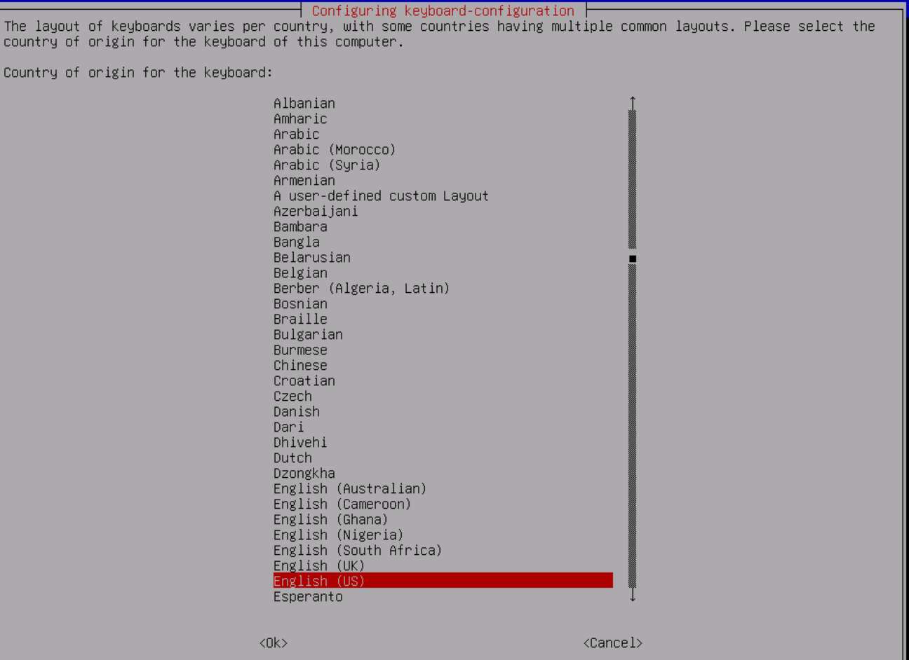 Full keyboard layout list