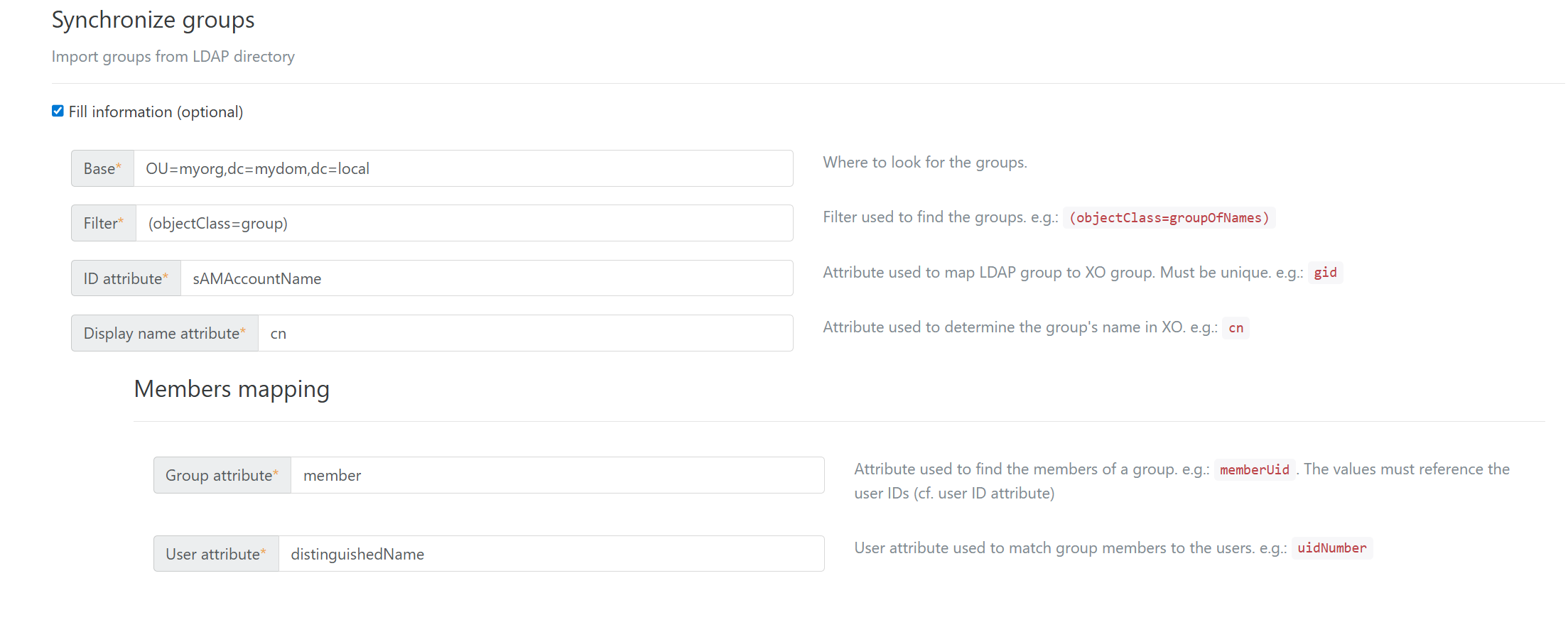 LDAP plugin configuration, second part
